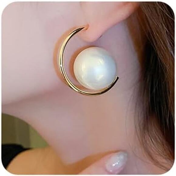 Pearls Earrings for Women Dangling Large Pearls Earrings Fashion Jewelry - Picture 1 of 5